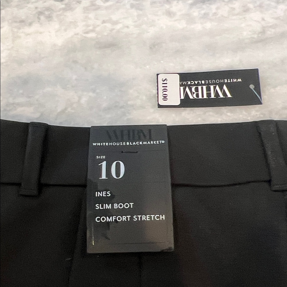 WHBM Size 10 NWT Black Ines Slim Boot Comfort Stretch Pants Back/Front pockets - Picture 5 of 7